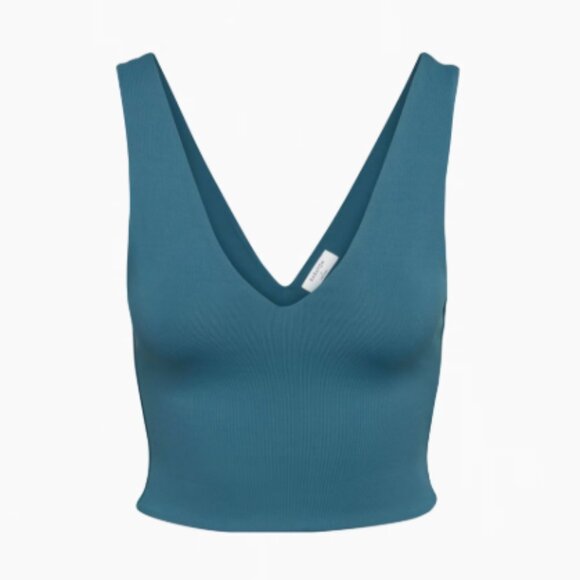 Babaton x Aritzia Contour V Neck Tank Top Blue Size Large - Picture 2 of 7